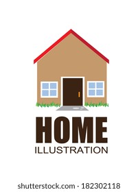 Home design over white background, vector illustration