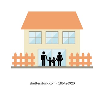 Home design over white background, vector illustration