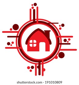 Home design over white background, vector illustration