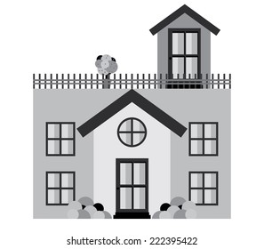 Home design over white background, vector illustration
