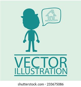 Home design over white background, vector illustration.