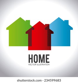Home design over white background, vector illustration.