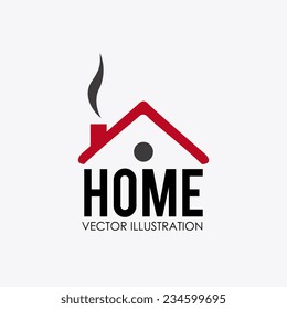 Home design over white background, vector illustration.