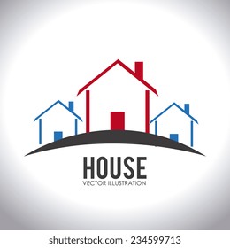 Home design over white background, vector illustration.