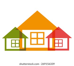 Home design over white background, vector illustration.