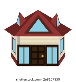 Home design over white background, vector illustration.