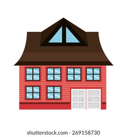 Home design over white background, vector illustration.