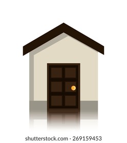 Home design over white background, vector illustration.