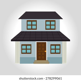 Home design over white background, vector illustration.