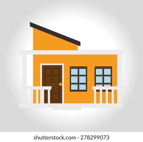 Home design over white background, vector illustration.