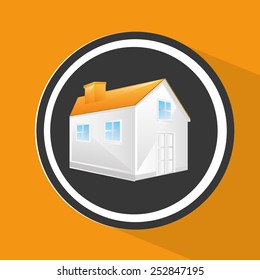 Home design over yellow background, vector illustration.