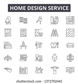 Home design service line icons, signs, vector set, outline illustration concept 