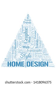Home Design word cloud. Wordcloud made with text only.