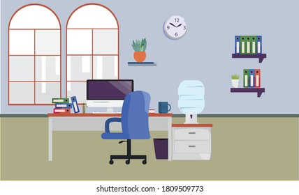 Home desk With computers and documents on the table.home office