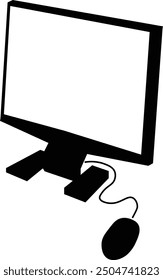 Home desktop computer personal PC flat vector