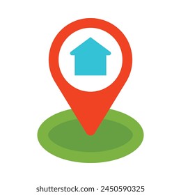 Home Destination Vector Flat Icon Design