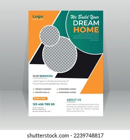 Home Development Flyer template with photo for Construction Company