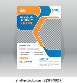 Planilla de volante de desarrollo residencial con foto para empresa constructora