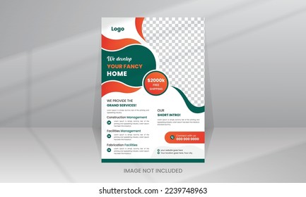 Home Development Flyer template with photo for Construction Company