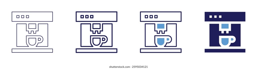 Home device icon in 4 different styles. Thin Line, Line, Bold Line, Duotone. Duotone style. Editable stroke.