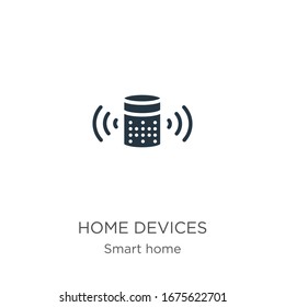 Vector de icono de dispositivos domésticos. Icono de los dispositivos domésticos planos de moda de la colección de casas inteligentes aislados en fondo blanco. La ilustración vectorial se puede utilizar para diseño gráfico web y móvil, logotipo, eps10