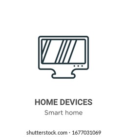 Home devices outline vector icon. Thin line black home devices icon, flat vector simple element illustration from editable smart home concept isolated stroke on white background
