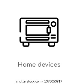 home devices vector line icon. Simple element illustration. home devices outline icon from smart home concept. Can be used for web and mobile
