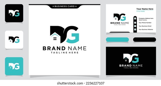 Home DG logo design vector for construction, home, real estate, building