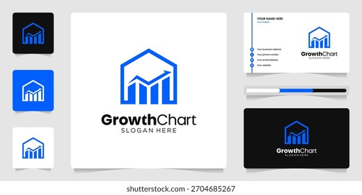 Home Diagram Chart inspiração de design de logotipo. Design do logotipo de Marketing Financeiro de Estatísticas Comerciais. Modelo de design de cartão de visita mínimo moderno.