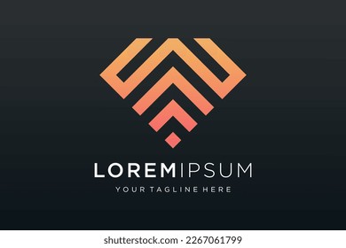 Home diamond Logo designs Template, house combined with diamond.