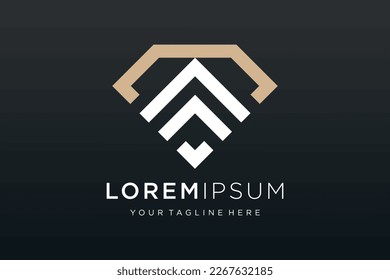 Home Diamond Logo Designs Template, Haus kombiniert mit Diamant.