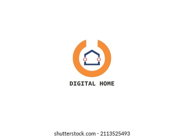 Home Digital logo. Digital Home Vector Logo. Smart Home Circuit Technology Logo Vector Template Design suitable for smart home service or product