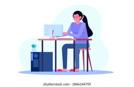home digital online study concept