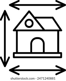 Home Dimensions Line Icon Vector Design