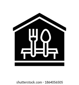 home dinner glyph icon vector. home dinner sign. isolated contour symbol black illustration