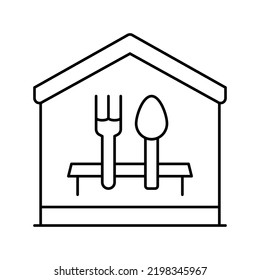 home dinner line icon vector. home dinner sign. isolated contour symbol black illustration