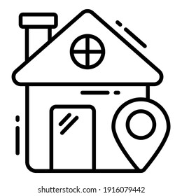 Home Direction icon related Map location and navigation line icon. Traffic and travel vector icon.