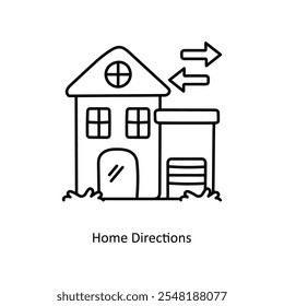  Inicio Direcciones Vector Ilustración de estilo de icono de contorno. Archivo EPS 10