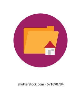 Home directory flat icon. Round colorful button, Folder circular vector sign, logo illustration. Flat style design