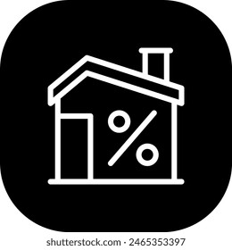 Home discount real estate icon with black filled line outline style. discount, sale, home, shop, house, concept, business. Vector Illustration