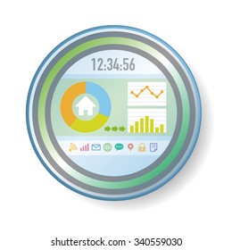 In Home Display, In Home Monitor, Smart Meter, Vector Illustration