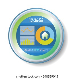 In Home Display, In Home Monitor, Smart Meter, Vector Illustration