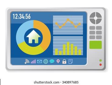 In Home Display, Smart Home Monitor, Smart Meter, Vector Illustration