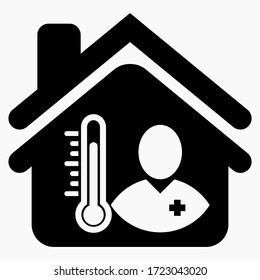 Home and doctor. Hospital. Clinic. Medical Center. Hospital emergency room.  Vector icon.