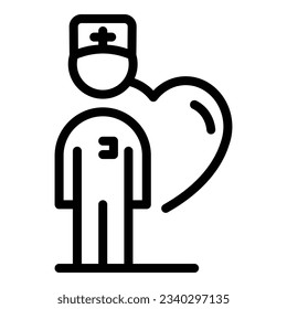 Home doctor icon outline vector. Visit treatment. Patient care