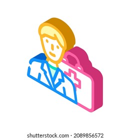home doctor isometric icon vector. home doctor sign. isolated symbol illustration