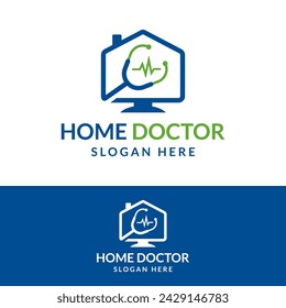 ilustración vectorial de diseño de logotipo de médico casero