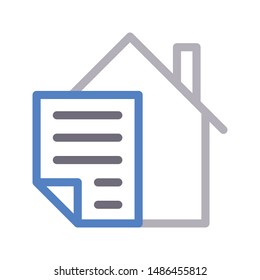 home document colour line vector icon