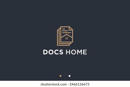 Startseite mit Dokument Logo Design Vektorgrafik Silhouette Illustration