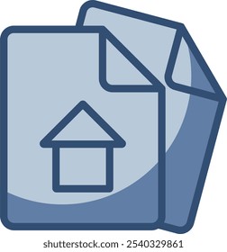 home document vector icon, transparent background. replaceable blue color design